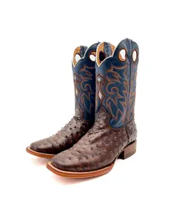 Cowboy Boot Ostrich Brown