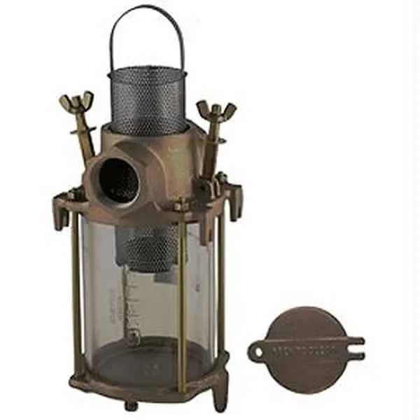 Perko 1-1/4 in IPS Bronze Intake Strainer - Basket Filter with Drain Plug, Stainless Steel Components, Minimize Electrolysis for Winterizing & Draining Applications, Made in the USA, Dimensions Basket Inches: 2-5/8 X 6-1/4