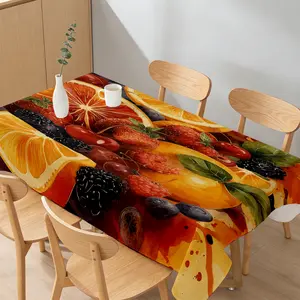 1pc,2D printing,New style,colorful,Decorative fruit platter with vibrant oranges,strawberries,blueberries interwoven,bringing a fresh vibe.Suitable for kitchen,dining room,parties,festivals,camping,and indoor outdoor decoration