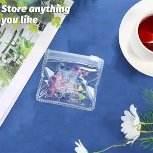 PVC Self-Sealing Jewelry Bag, Earring Storage Pouch, Bracelet Organizer, Portable Zipper Dustproof Bag, Ideal for Accessories