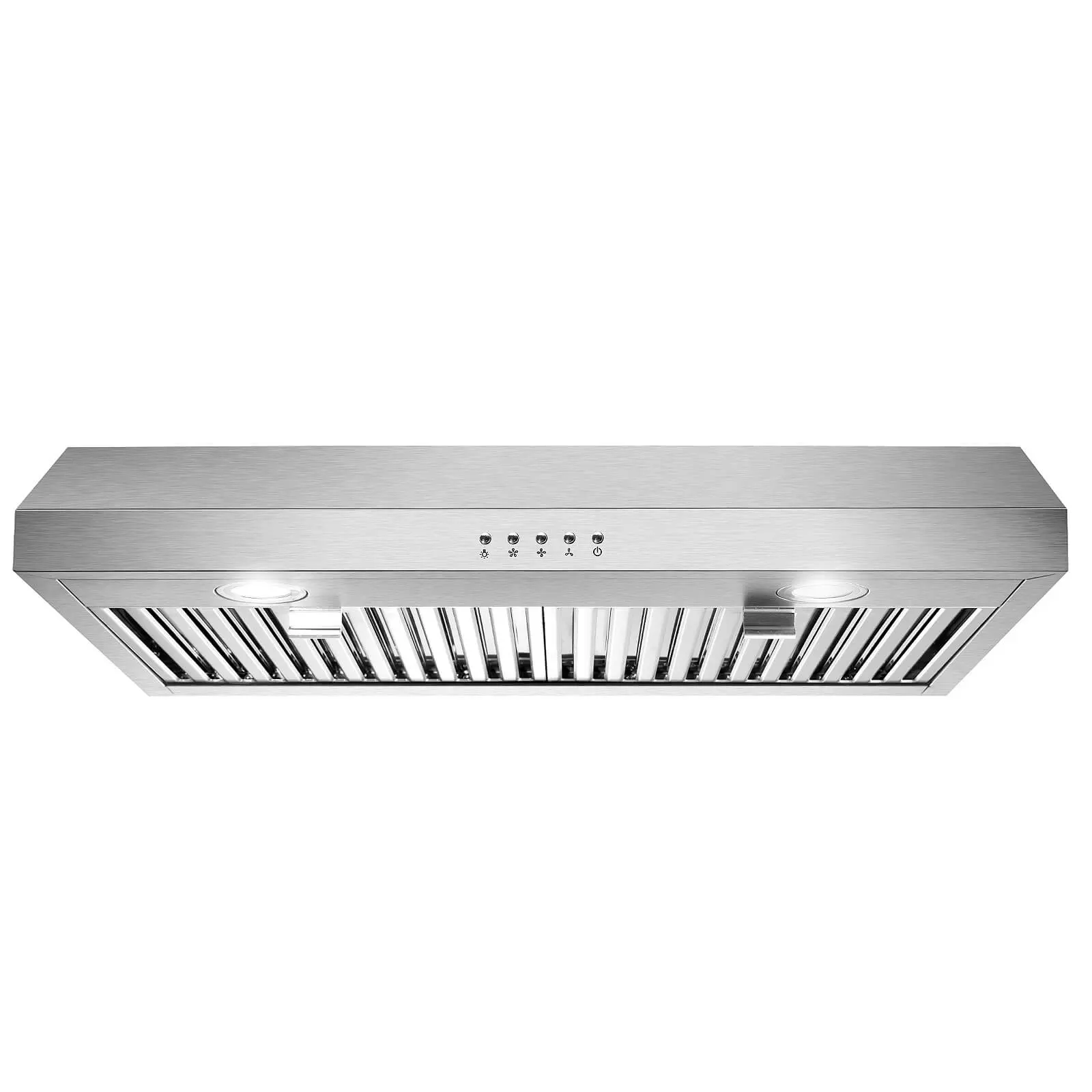 Under Cabinet Range Hood 30 Inch, Stainless Steel Range Hood with Baffle Filters, Ductless Kitchen Vent Hood Fan 500 CFM, 3 Speed Exhaust Fan US0475BT Led Home Carbon Durable