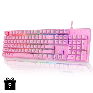 Risophy Mechanical Gaming Keyboard, RGB 104 Keys Ultra-Slim Backlit USB Wired Keyboard, Durable ABS Keycap,Mechanical Keyboard for PC Mac Xbox Gamer