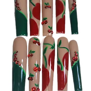 Nail Camino XXL Cherry Green Press On Nails