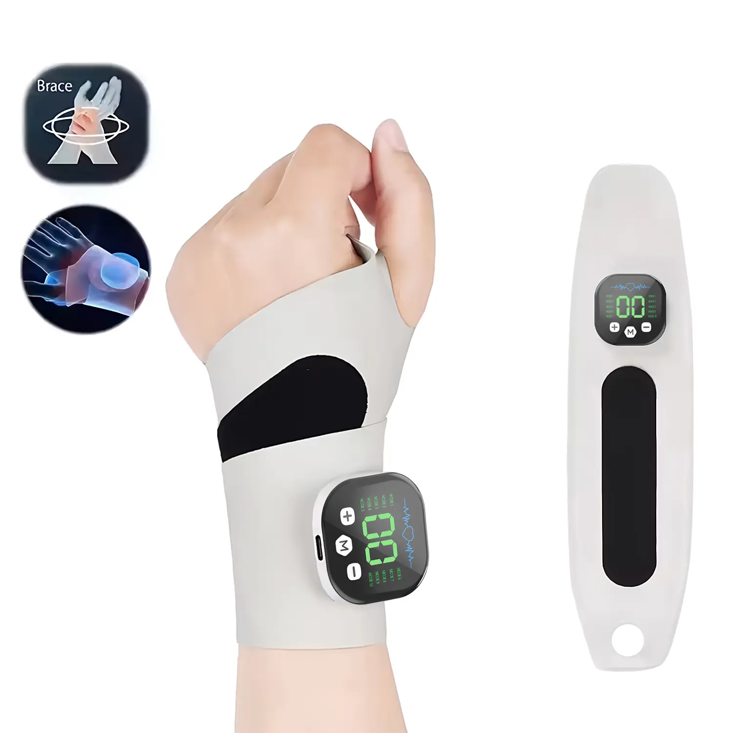 Hand Massager Wrist EMS Pulse Therapy Device for Carpal Tunnel & Arthritis Relief 10 Modes 29 Levels with Microcurrent for Hands & Wrist Portable Therapy Gift for Men Women