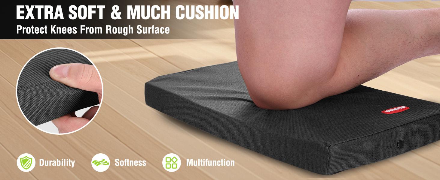 WORKPRO 17" Kneeling Pad with Removable Cover, Soft Pad Cushioning for Knee, Large Foam Kneeler Pad for Gardening, Daily Chores, Workout Supplies, Black