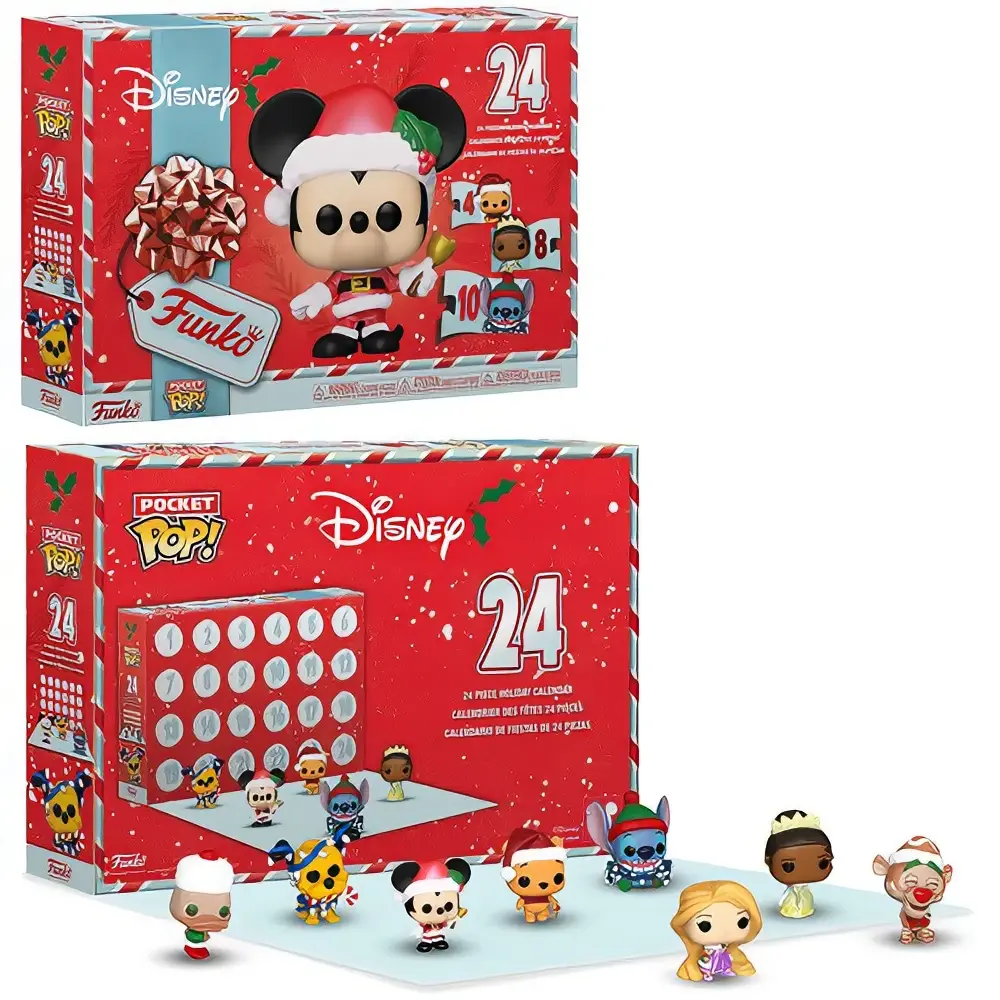 Disney 2026 Edition Funko Pocket Pop! Advent Calendar - 24 Unique Collectibles Featuring Mickey Mouse Winnie the Pooh Tiana Stitch & More 2-Inch Figures