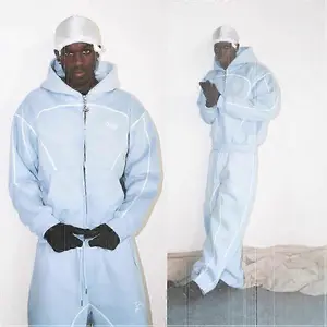 Trendy Casual Streetwear Tracksuit Mens Womens Zip Up Hooded Sweatshirt Set Y2K Aesthetic Variations