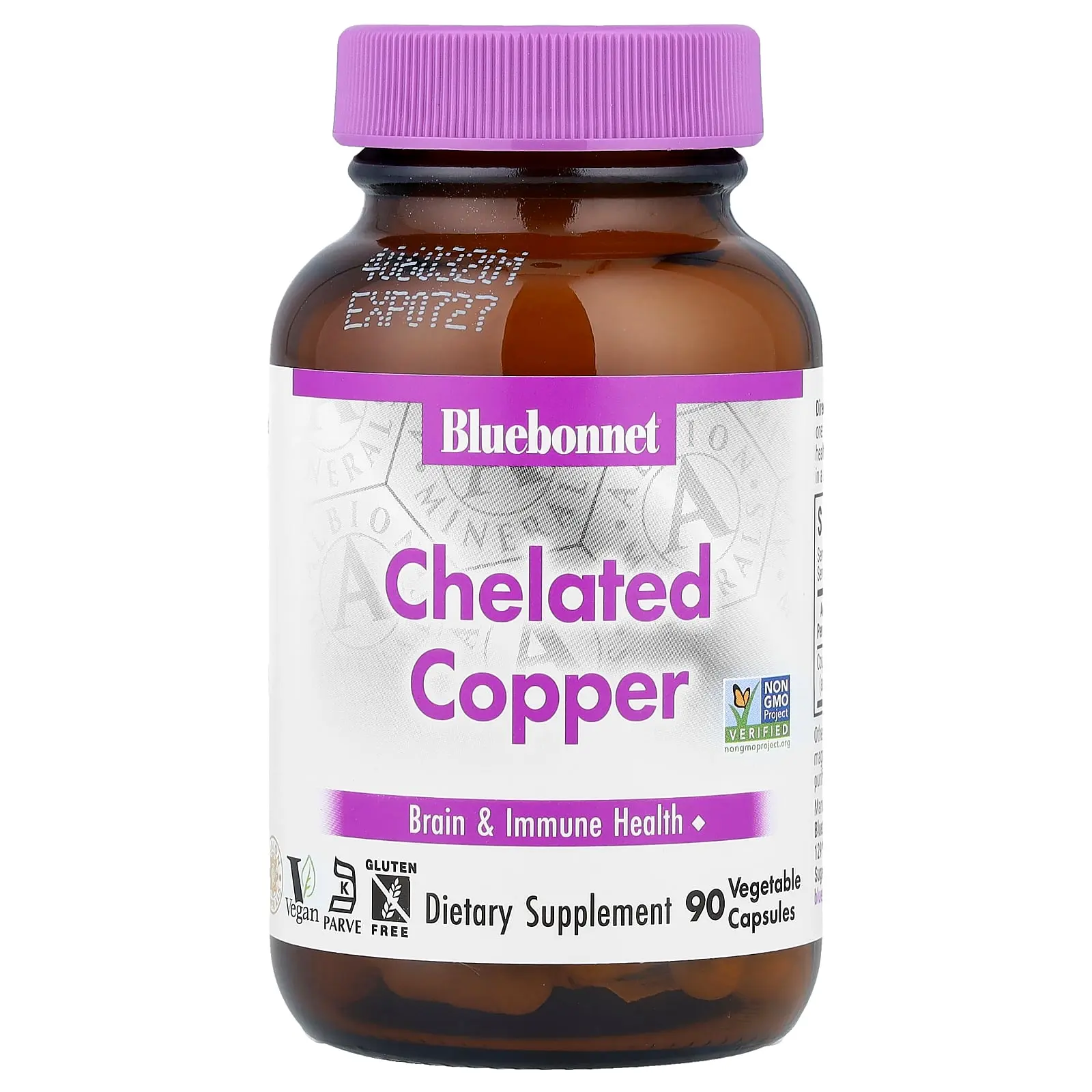 Bluebonnet Nutrition Chelated Copper, 3 mg , 90 Vegetable Capsules