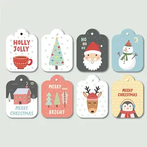 Modern Christmas Gift Tags with Jute Twine, Pack of 160
