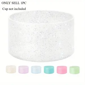 1pc Silicone Cup Bottom Sleeve, Non-slip Twinkle Cup Boot Cover, Cup Accessories For 20-40oz Tumbler & Hydro Flask 12-24oz, Star