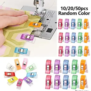 10/20/50pcs Random Color Sewing Clips, Colorful Multipurpose Plastic Craft Clips, Crocheting Knitting Safety Clothing Clips, Paper Binding Clips, Sewing Tools