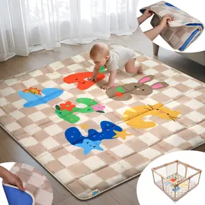 Baby Play Mat, Foldable Play Mats for Floor, 50x50 Inches Crawling Mat for Playpen with Anti-Slip Bottom, Machine Washable, 1-Inch Thick Foam-Filled Playmats for Babies and Toddlers for Floor & Picnic#TiktokshopStockUp