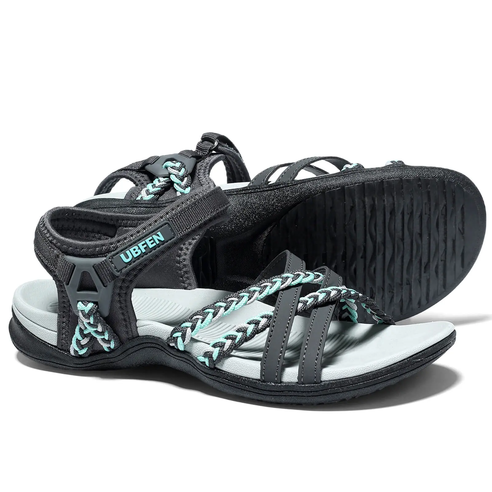 UBFEN Women's Hiking Sandals - Adjustable Straps, Arch Support, Lightweight Outdoor Sandals for Summer Walking, Shoes for Women
