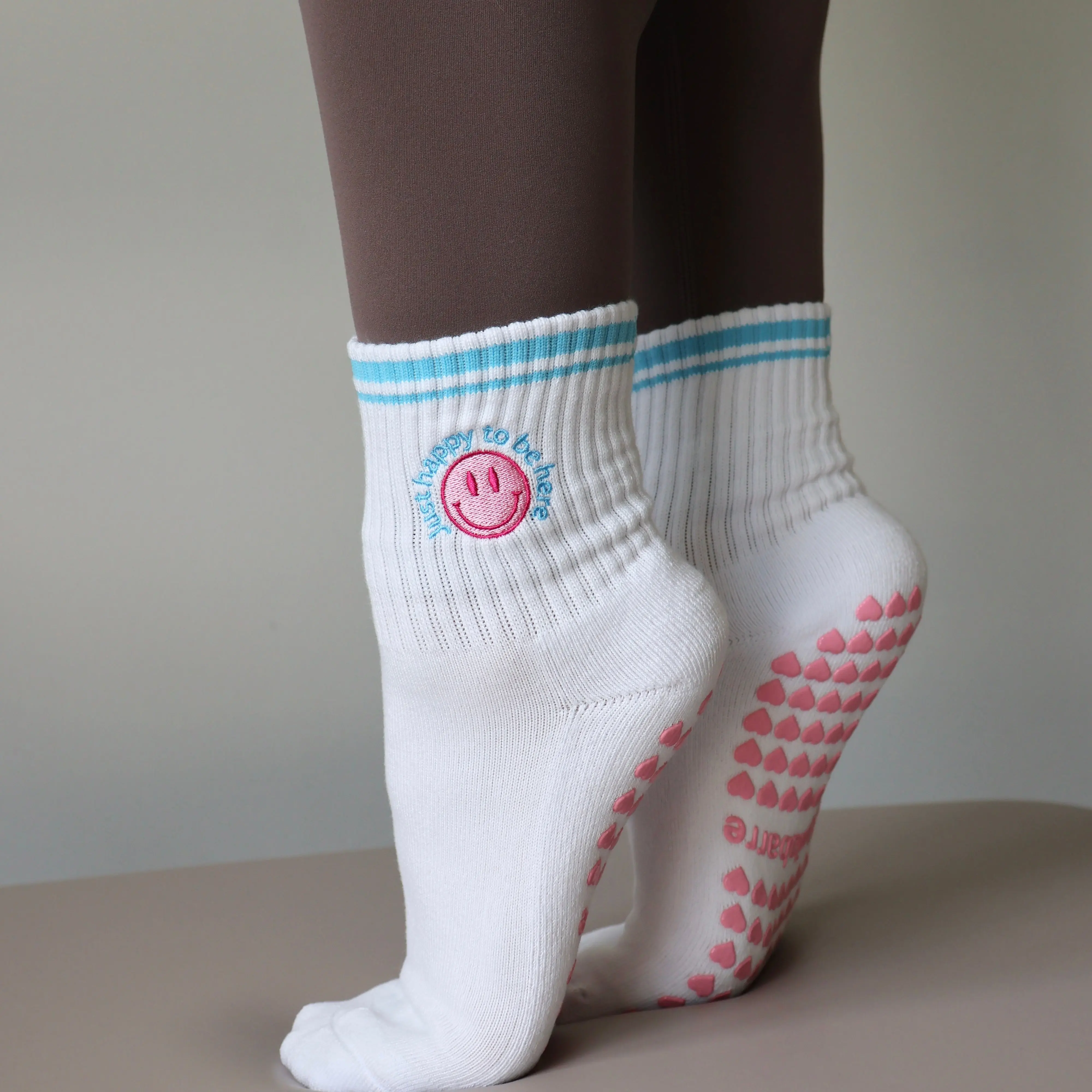 Just Happy To Be Here Grip Socks