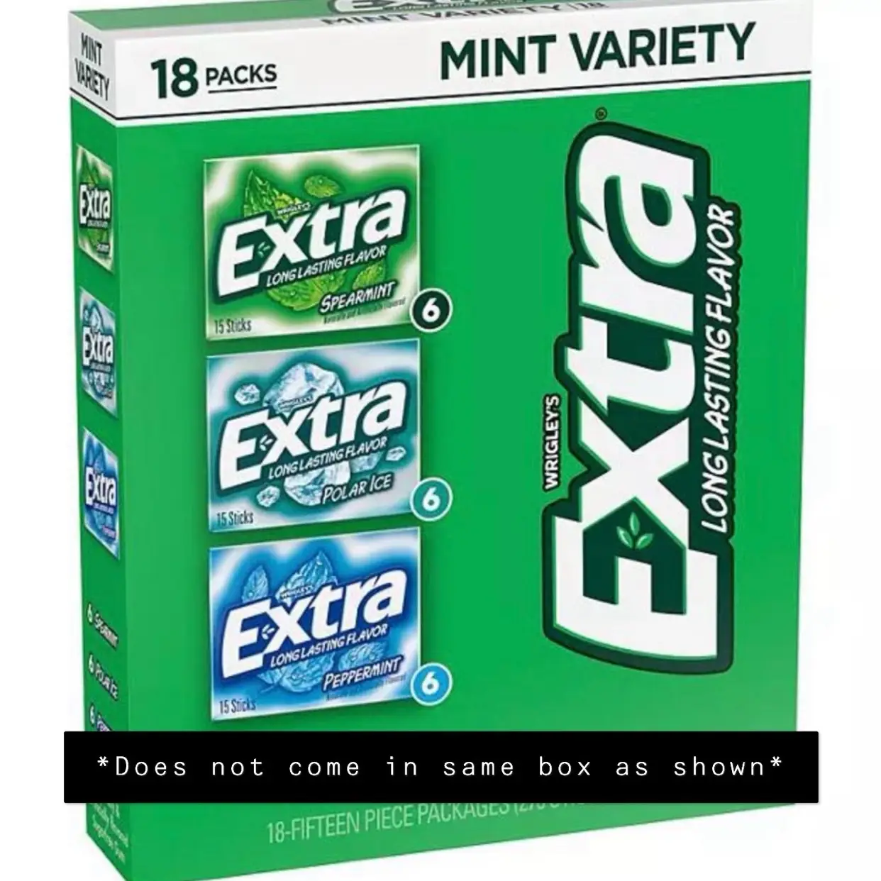 Extra Mint Variety Pack Sugar Free Chewing Gum 18 pk.