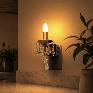 Candle Style Night Light Plug into Wall with Dusk to Dawn Sensor, Halloween 0-100LM Dimmable for Dinning Room, Living Room, Bathroom, Hallway
