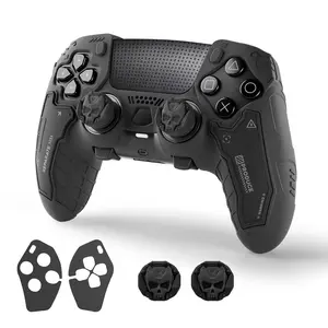 GeekShare Tactical PS5 Edge (Elite) Controller Skin Set, Anti-Slip Silicone Protective Cover Case Compatible ONLY with PS5 Edge Wireless Controller, with 2 Thumb Grip Caps – Ghost Gray