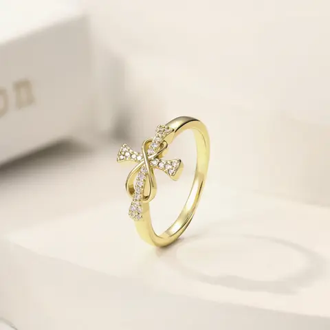 Woven Light Luxury Dainty Cross Ring Gold Plated with Sparkling CZ, Hypoallergenic & Minimalist Faith Jewelry — For Her Everyday Elegance & Daily Wear Wedding Anniversary Ring Cubic Zirconia