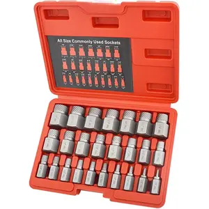 25-Pcs Screw & Bolt Extractor Set – Heavy Duty CR-MO Multi-Spline Remover (1/8"–7/8")