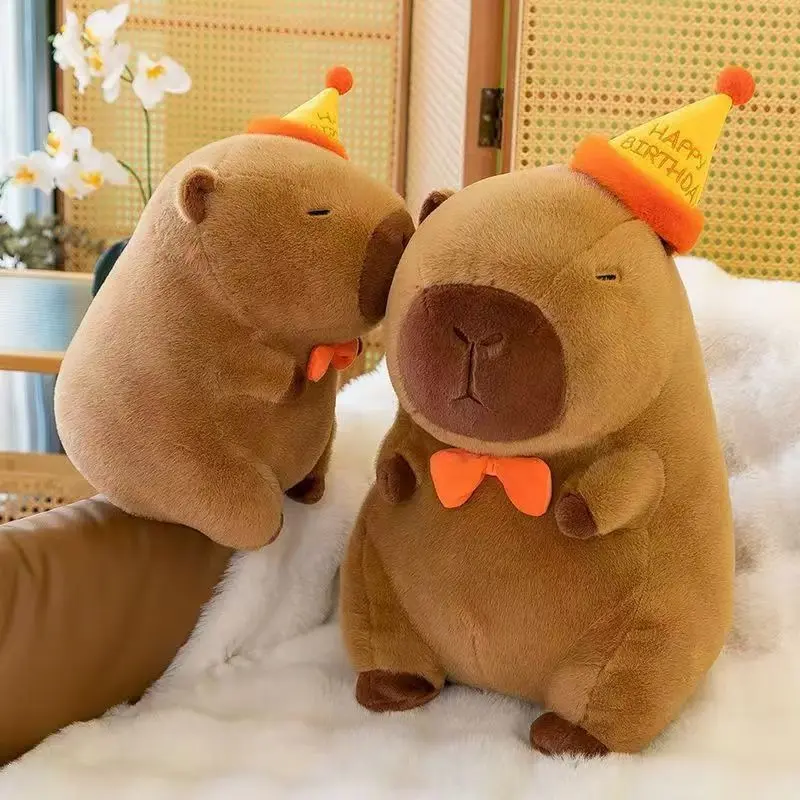 Hot Cute Hat Capybara Plush Toy Doll Ugly Cute Capybara Stuffed Animal Birthday Gift for Men Playful Enjoyable Fun plushies