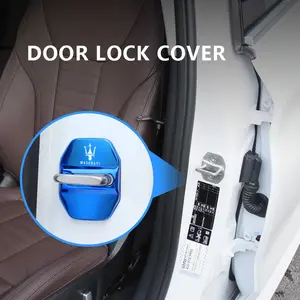 4Pcs Car Door Lock Buckle Protective Covers Stainless Steel Antirust Cover For Maserati Levante Ghibli MC20 Grecale Quattroporte GranTurismo President GranCabrio Coupe Spyder
