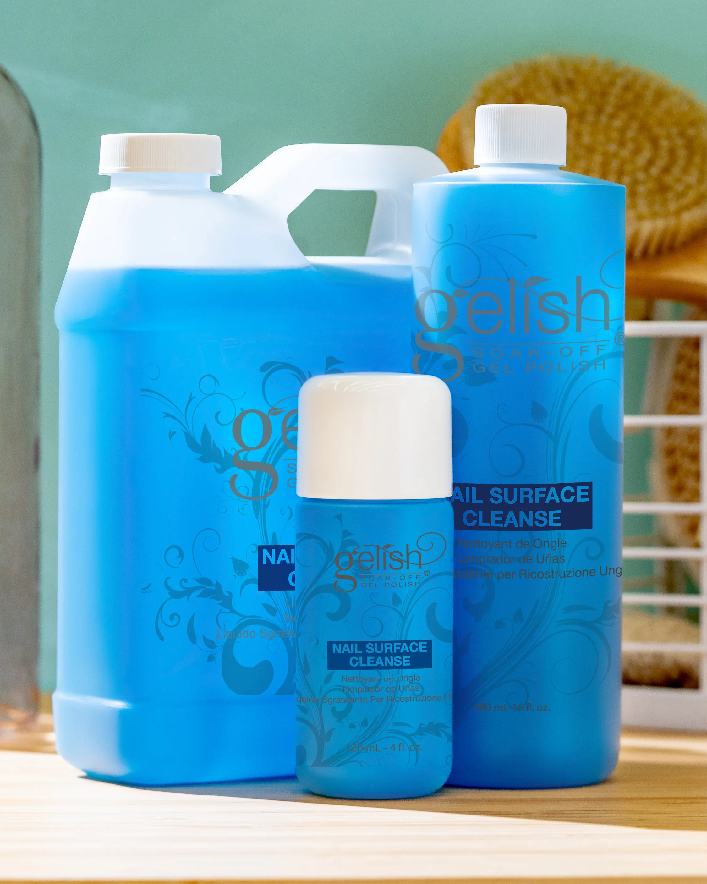 Gelish Nail Surface Cleanse - Gel Top Coat Nail Cleaner, Tacky Residue Remover, Skin-Safe Formula, High-Shine Manicure Results