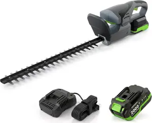 Cordless Hedge Trimmer, 18V 2.0Ah Battery and Charger Included, 17.7 Inch Dual Action Replaceable Carbon Steel Blades, 0.63 in Cut Capacity, 4 Lb Lightweight, Safety Lock, Tip Protector