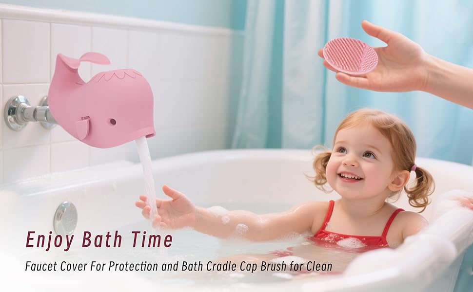 Baby Bathtub Faucet Cover – Silicone Whale Bath Spout Cover, Baby Safety Bath Toy, Protective Faucet Cover for Kids, Toddlers & Infants, Baby Bath Accessories, Gift for Children