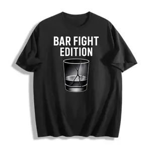Men’s 100% Cotton Graphic T-Shirt S-5XL Plus Size Casual Style Bar Fight Edition Funny Graphic Design For Everyday Wear Humorous Occasions Perfect Gift For Friends Family