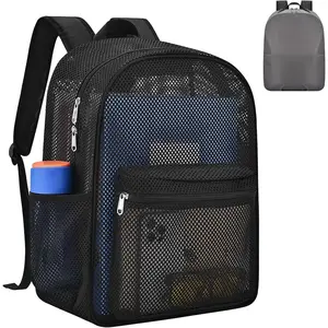 Heavy Duty Semi-Transparent See Through Mesh Backpack, Perfect for College Students Campus Daily Use