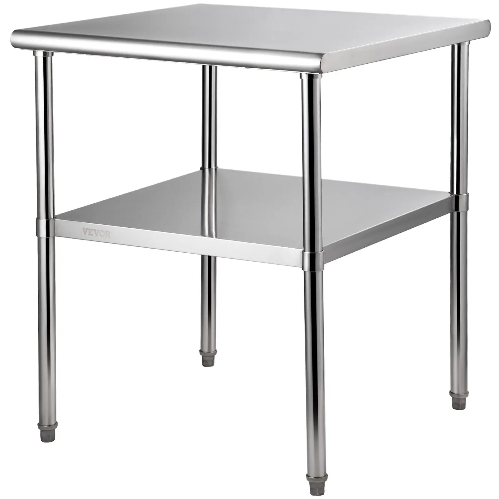【summerfinds】VEVOR Stainless Steel Prep Table, 30 x 30 x 36 Inch, 800lbs Load Capacity Heavy Duty Metal Worktable with Adjustable Undershelf & Feet, Commercial Workstation for Kitchen Garage Restaurant Backyard