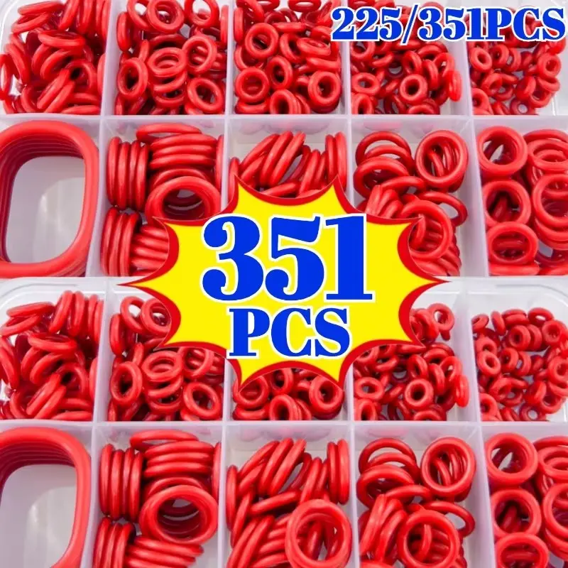Multi-Spec O-Ring Seal Kit, 10 Sizes, High Elastic Silicone, Oil-Resistant, Heat-Resistant, Waterproof, Durable, Home & Car Repair, Rubber Parts