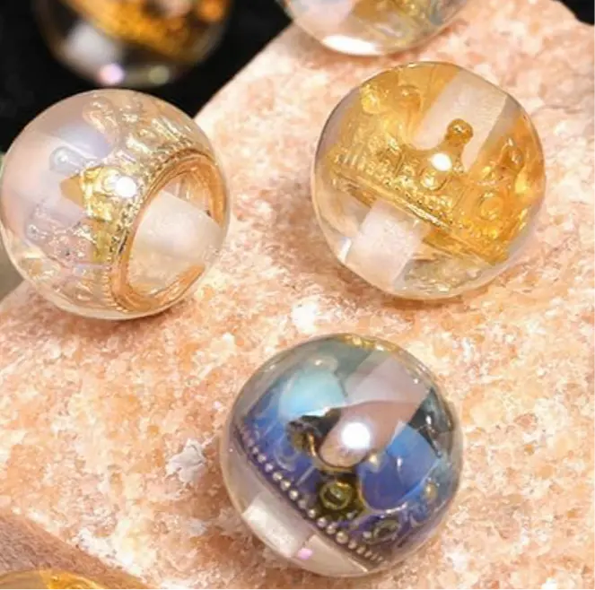 3D Golden Crown Loose Beads Mix - 16mm, Mix 25-50 Pcs, Versatile and Easy to Use Beading Supplies for DIY Jewelry Making, Bag Chains, Mix 25 Pcs