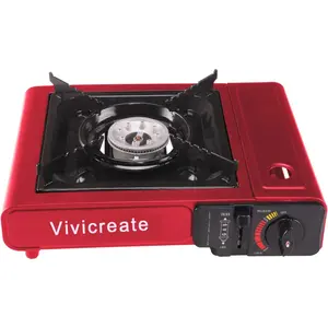 Vivicreate 8500 BTU Portable Stove, Camping Stove, Butane Stove,Butane Burner, Outdoor stove (Red)