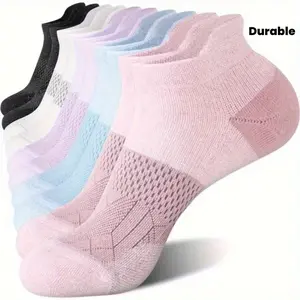 Women's Compression Short Socks, Arch Support Low-Cut Sports Socks, Moisture-Wicking Breathable Fabric, All Seasons, Unisex, Multi-Pack