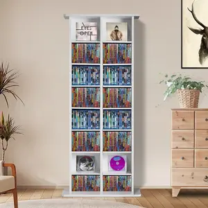 VEVOR Media Storage Cabinet, Adjustable DVD Cabinet, CD Storage Holds up to 1080 CDs, Protects Organizes Music, Movie, Video Games or Memorabilia Collections-Espresso