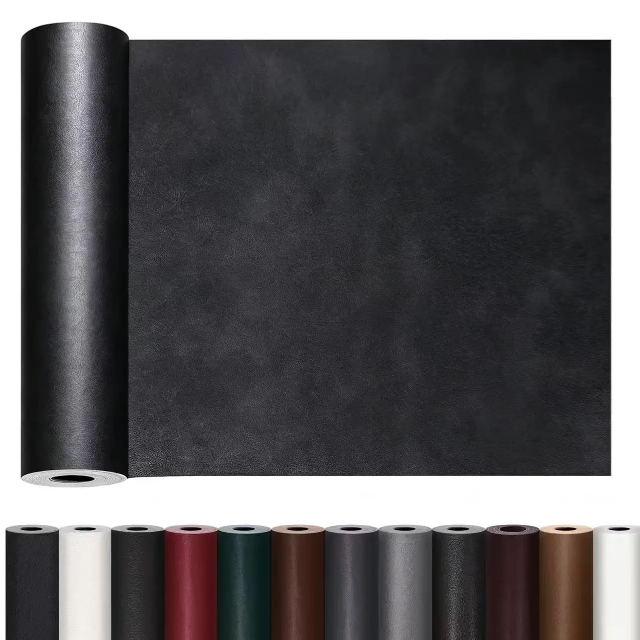 Black Self Adhesive Repair Patch with Advanced Adhesive Tech, 1mm Thick, 50x137cm (1.64x4.49ft) Vinyl Tape, Cuttable, Firm Bonding for Surfaces, Leather Patches for Furniture - Decorative Decals Furniture Stickers, Waterproof, Adhesive Film Furniture Stic