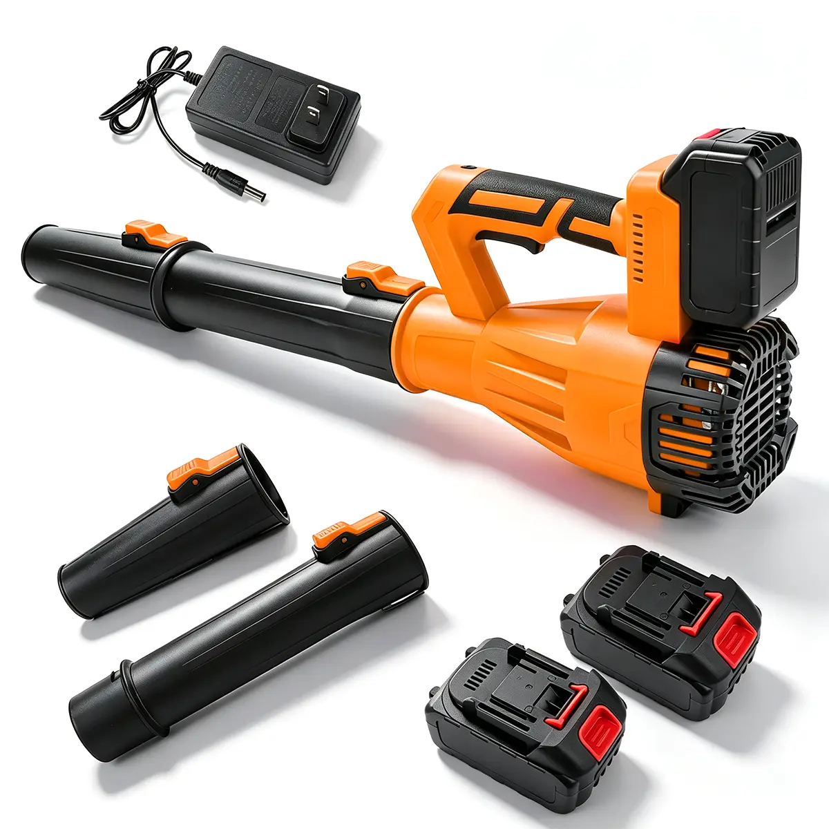 20V Cordless Long Turbo Leaf Blower with 2 Batteries, Low-Noise High-Pressure Handheld Air Blower, Portable Tool for Car Drying, Leaf Cleaning, Ideal Gift for Garden & Hardware Use