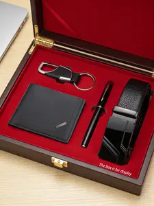 Men's Business Casual Fashion Gift Box Set, Includes Wallet, Belt, Keys, Pen, Practical Daily & Workplace, Perfect for Holidays