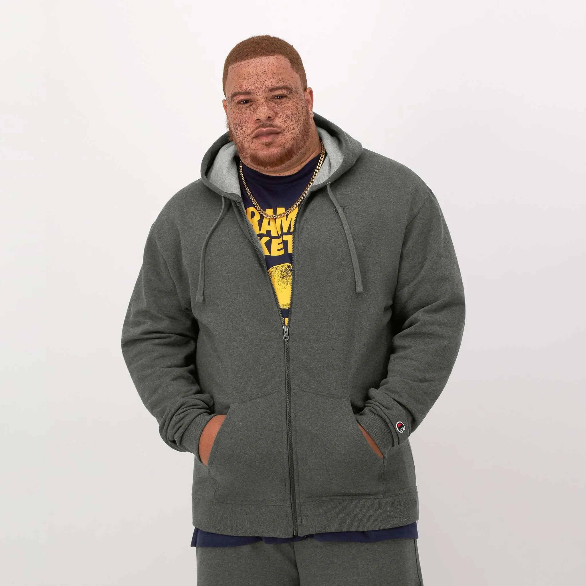 Champion Powerblend Full-Zip Hoodie, C Logo