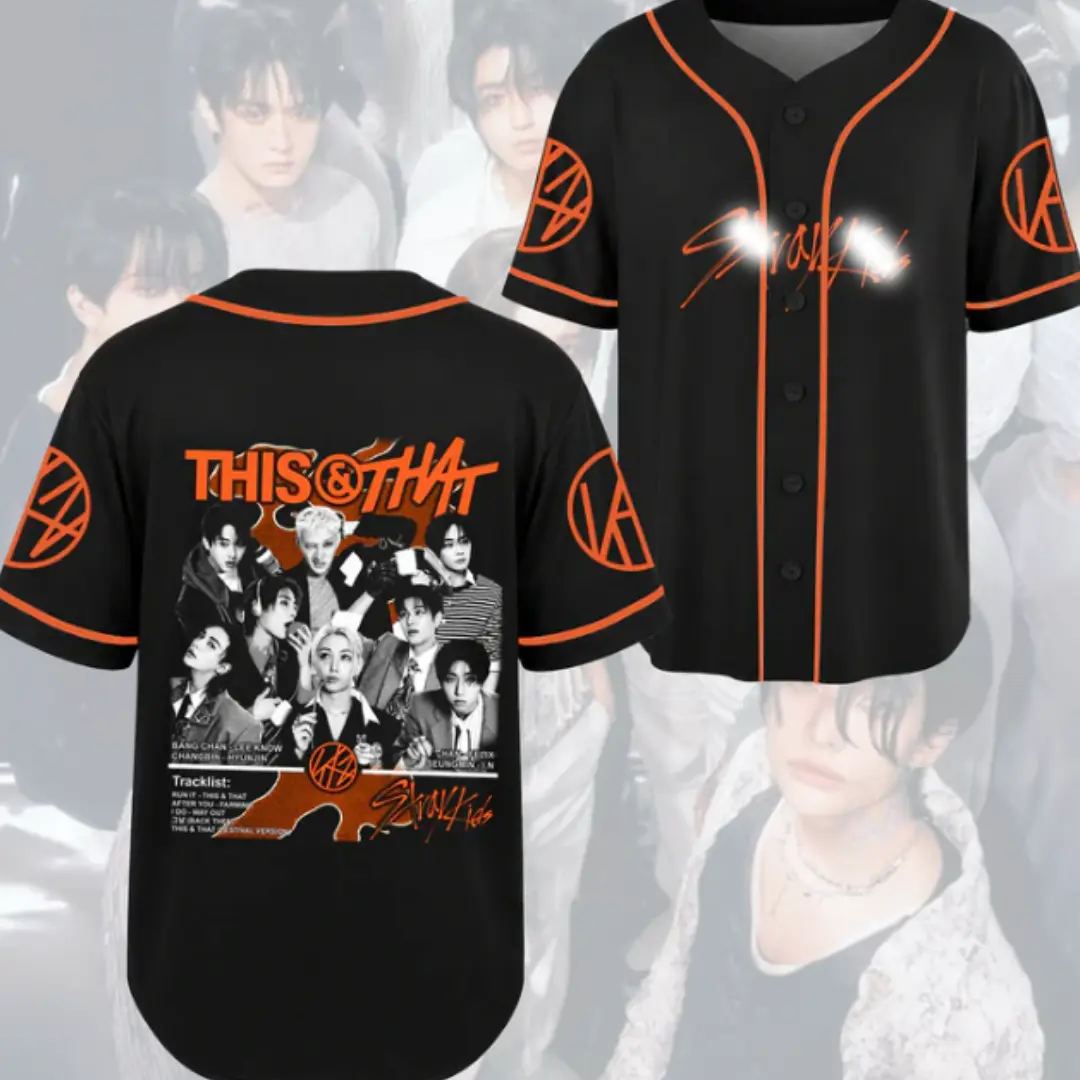 Orange Album Tracklist Baseball Jersey Kpop Fan Outfit Gift For STAY, Album Inspired Orange Baseball Jersey Music Fan Streetwear Gift For STAY