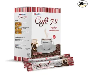 Edmark Sugar Free Coffee 73 with Ganoderma Extract Arabica & Robusta Blend 12g x 20 Light Brown Sachets US Healthier Alternative