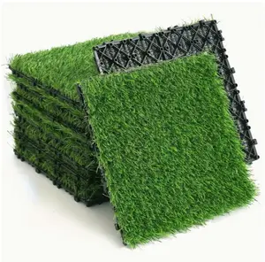 Artificial Lawn 36pcs Interlocking Artificial Grass Tiles For Patio, Balcony, Backyard, Artificial Turf Floor, 12x12 inches,