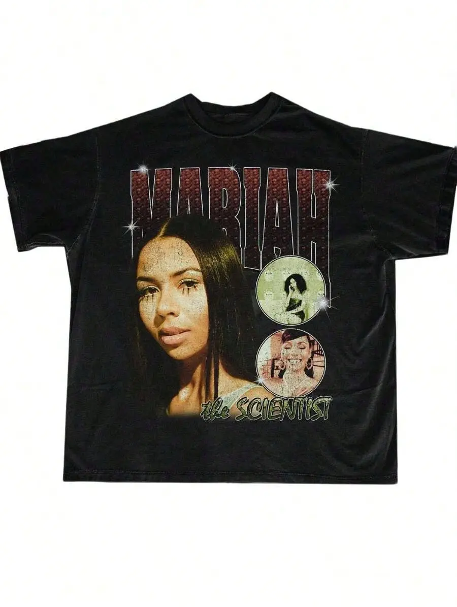 Gildan Women's Mariah The Scientist Graphic Crop Top - 100% Ethical US Cotton, Shortsleeve, Retro Casual T-Shirt