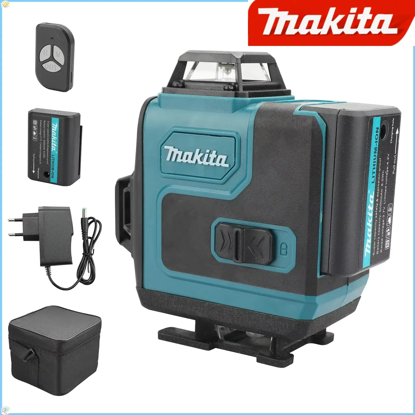 Makita Traditional Laser Leveler Tool - Heavy-Duty Construction Device with Stable Red Light Beam, Accurate Measurements, Dustproof Keys, Durable Circuit Board for Ceiling Framing, Renovation & Extended Use, Lazer Leveler Tool, Electronic Laser Level