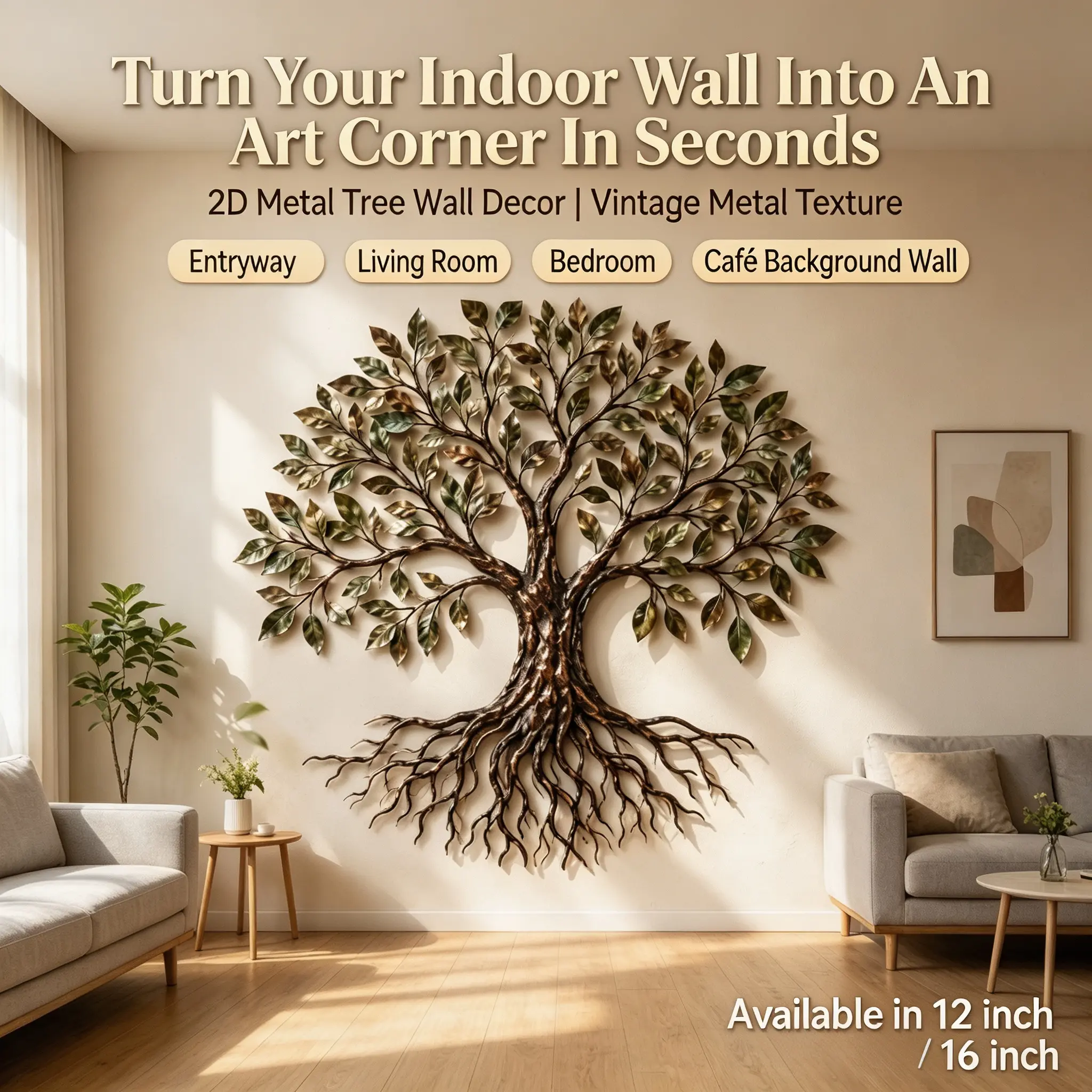 Thickened Iron Tree Pattern Decorative Artwork - 1-Piece Ideal Sofa Accent & Gift, Aesthetic Y2K Room Wall Decor, Christmas Farmhouse Backyard Garden Outdoor Supply dorm decor whimsical home decor house decor dorm room decor fall decor for home
