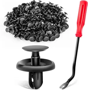 100 Pcs Car Bumper Retainer Clips, Type Retainer Splash Shield Clips 90467-07201 Replacement, Quality Nylon Push Rivets with Bonus Fastener Remover