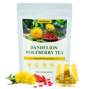 Dandelion Wolfberry Tea for Kidney & Liver Cleanse, 21 Teabags Goji Berry Tea with 9 Natural Herbs Blend, Helps with Liver Detox & Eye Health