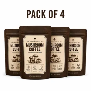 Organic Mushroom Coffee 4 Pack | Premium Functional Coffee Blend | Rich Flavor & Smooth Taste