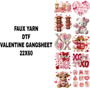 FAUX YARN VALENTINE DTF GANSHEET FOR SHIRTMAKING